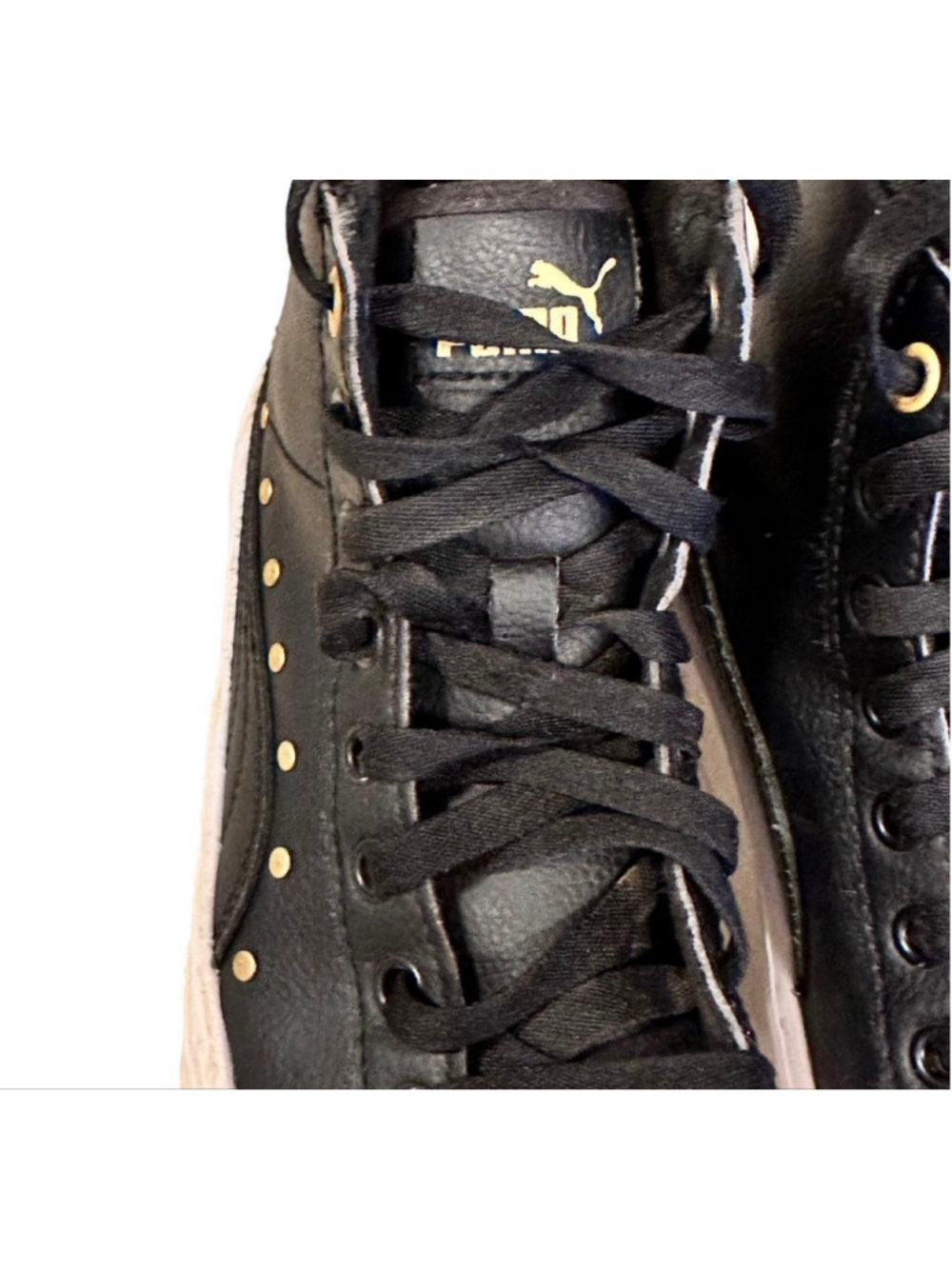Puma Kids Kaia Stud Mid Platform Sneaker Black/Black Size 4 - Picture 5 of 8